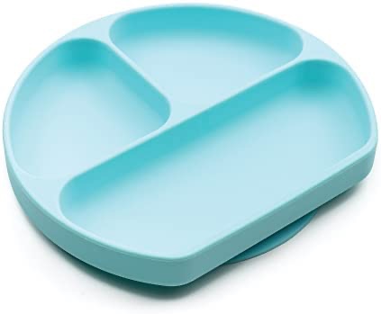 Amazon.com: Bumkins Silicone Grip Dish, Suction Plate, Divided Plate, Baby Toddler Plate, BPA Free, Microwave Dishwasher Safe – Blue