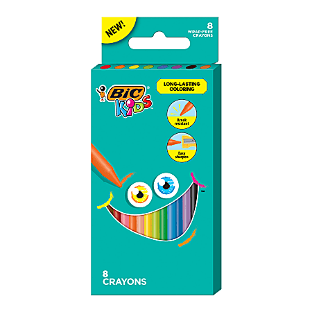 Kids Coloring Crayons, Assorted Colors, Pack Of 8 Crayons