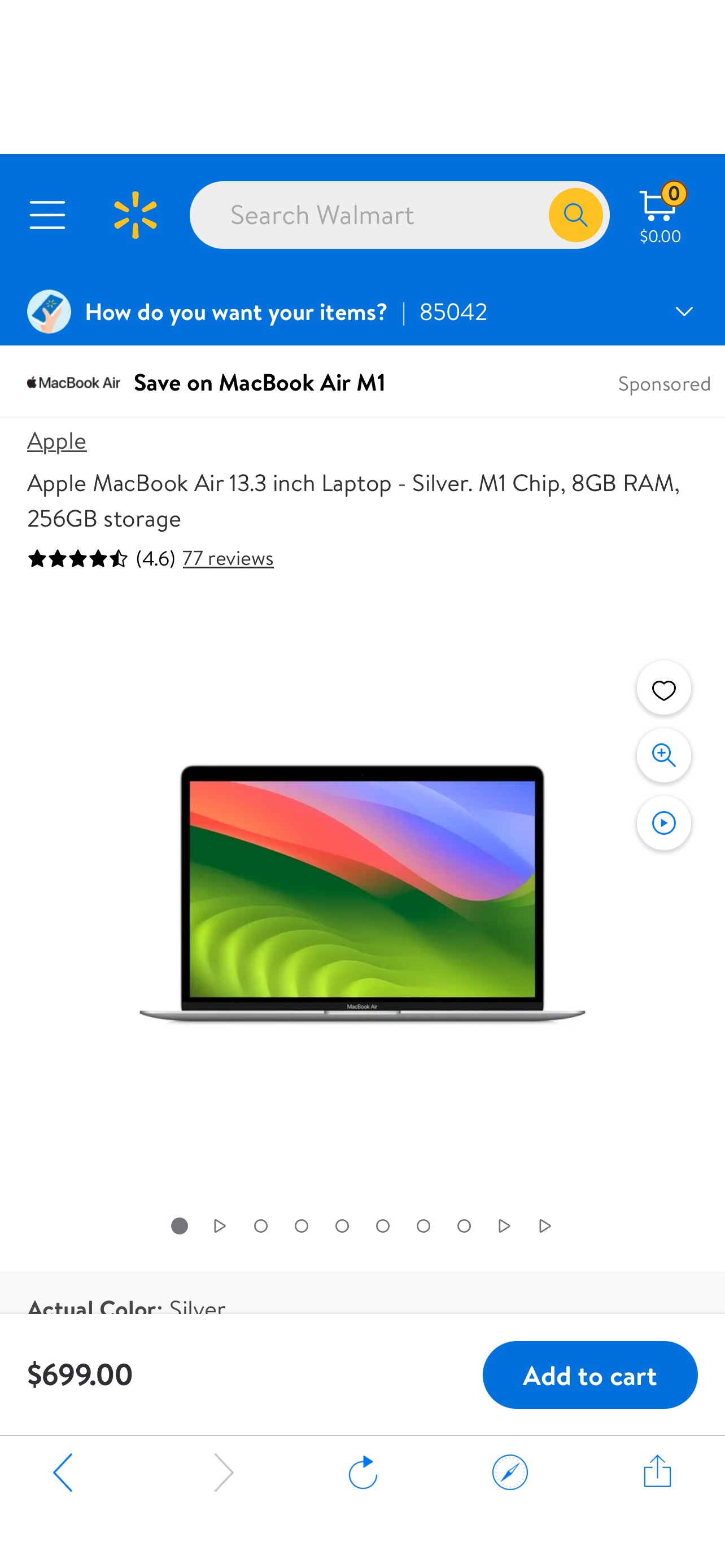 Apple MacBook Air 13.3 inch Laptop - Silver. M1 Chip, 8GB RAM, 256GB storage - Walmart.com