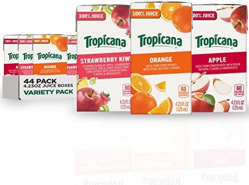 Amazon.com: Tropicana 100% 4.23oz (Pack of 44) 果汁套装