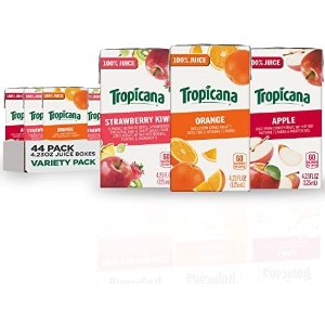 $17.49 Amazon.com: Tropicana 100% 4.23oz (Pack of 44) 果汁套装