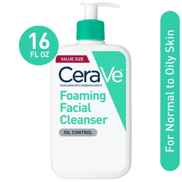 CeraVe Foaming Facial Cleanser, Oil Control Face & Body Wash