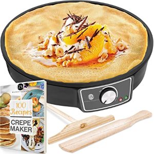 G&M Kitchen Essentials 摊煎饼炉，包括食谱、木制煎饼刮板