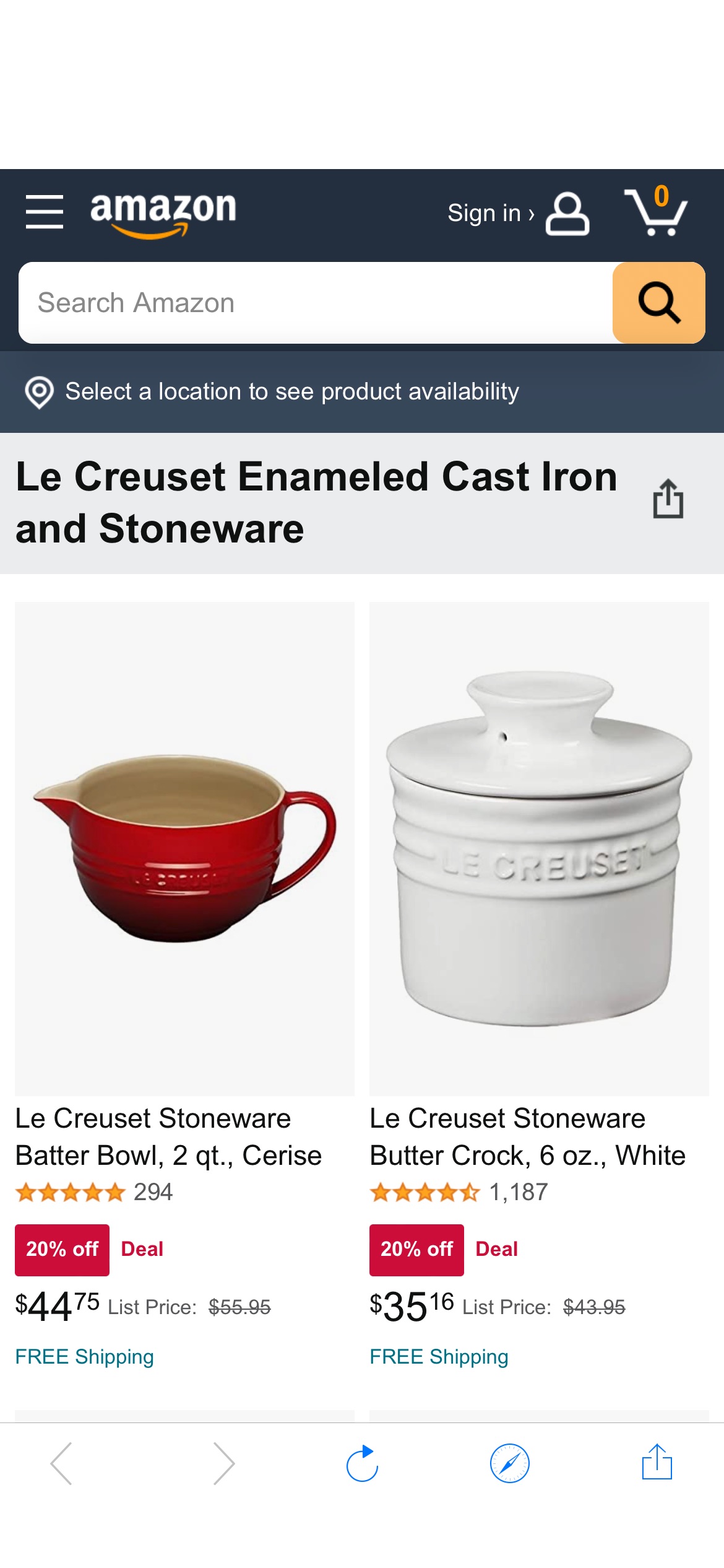 Le Creuset Enameled Cast Iron and Stoneware