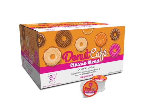 Donut Café Classic Coffee, 80-Pack Single Cups