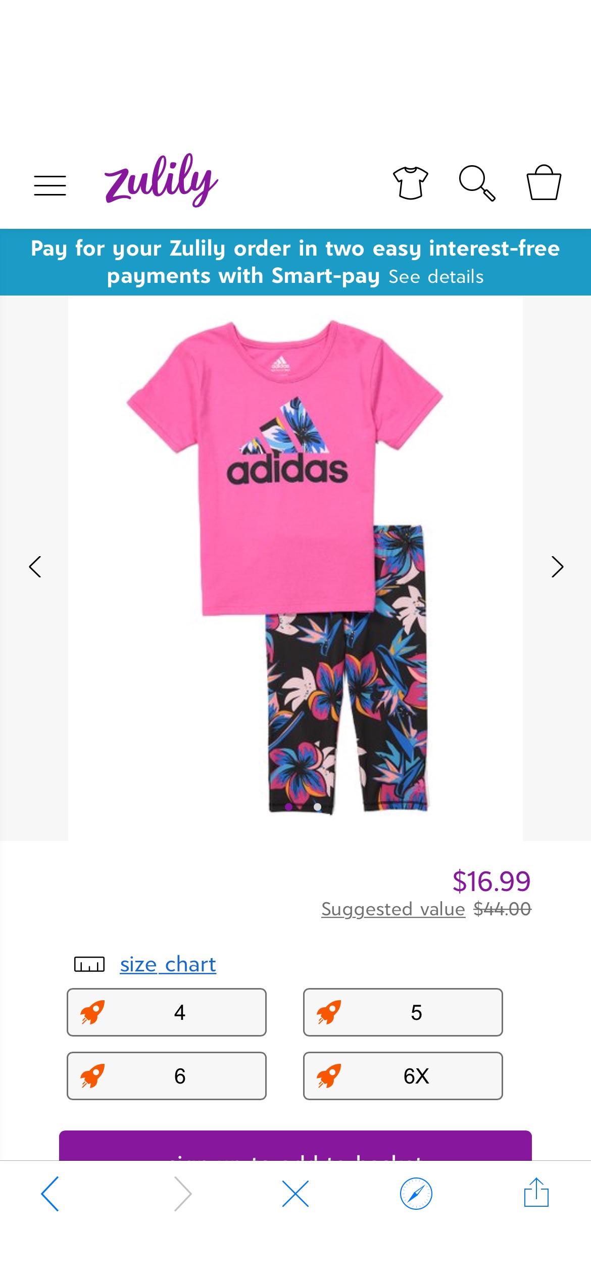 adidas Pink & Black Floral Logo Tee & Capri Leggings Set - Girls | Best Price and Reviews | Zulily