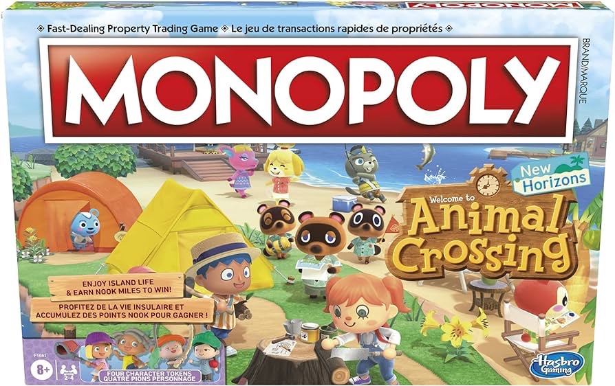 Hasbro Monopoly Animal Crossing New Horizons Edition Board Game for Kids Ages 8 and Up, Fun Game to Play for 2-4 Players, English and French Version, Board Games - Amazon Canada