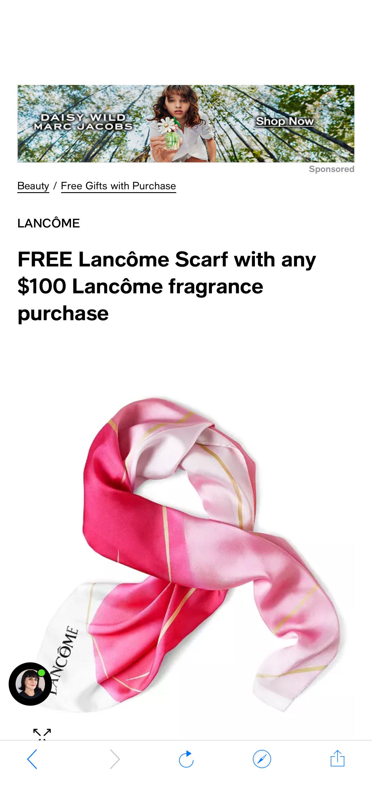 Lancôme FREE Lancôme Scarf with any $100 Lancôme fragrance purchase - Macy's满额送丝巾