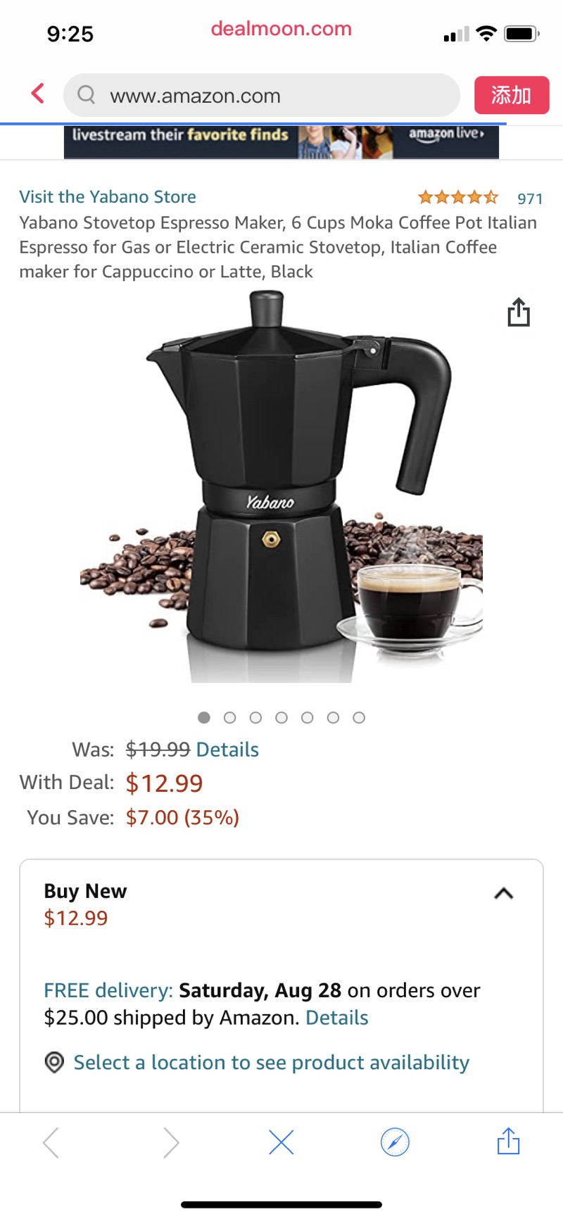 Amazon.com：Yabanol6杯墨西哥咖啡壶煤气或电陶瓷炉灶可用的 意大利咖啡壶