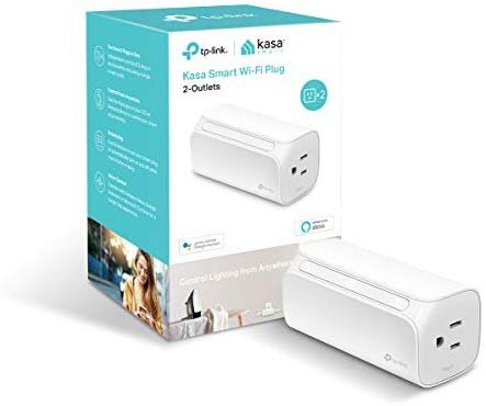 Kasa HS107 Smart Plug, 2-Outlets, Works with Alexa & Google Assistant