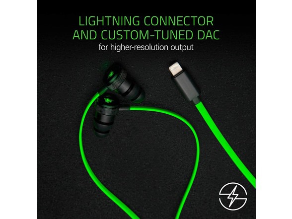 Razer Hammerhead Wired Headphones w/Built-in DAC - Lightning Connector 雷蛇战锤狂鲨有线耳机