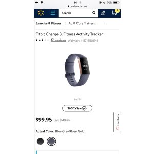 $99.95 Fitbit Charge 3 运动智能手表