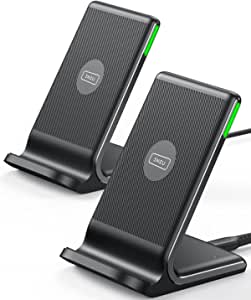 Amazon.com: Wireless Charger, INIU [2 Pack] 15W Qi-Certified Fast Wireless Charging Stand with Sleep充电器