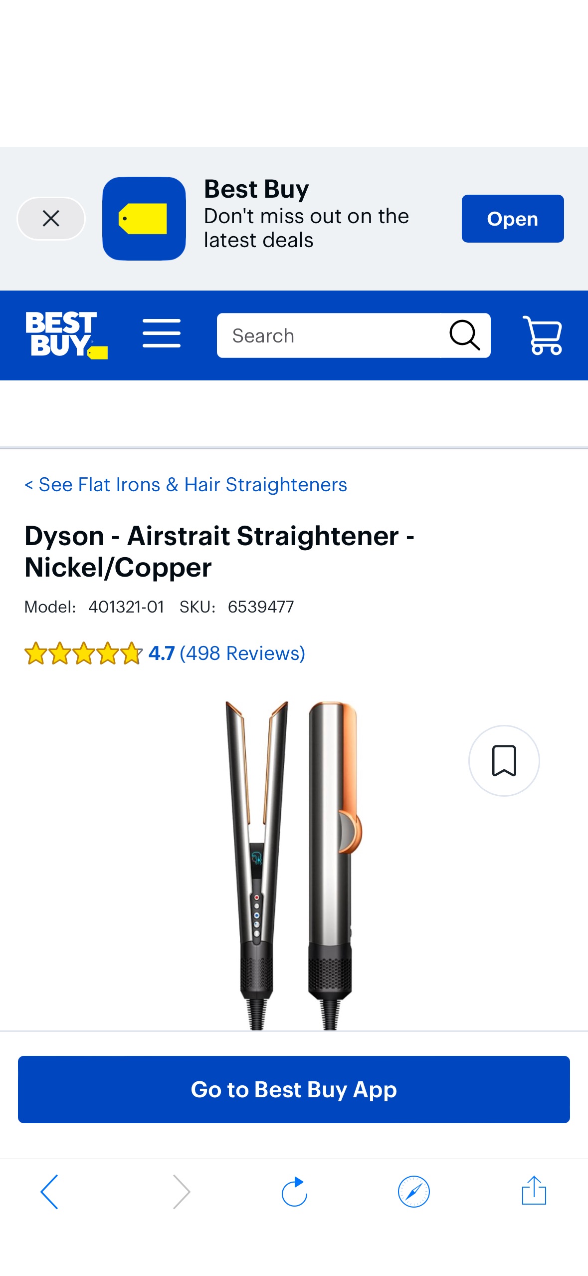 Dyson Airstrait Straightener Nickel/Copper 401321-01 - Best Buy