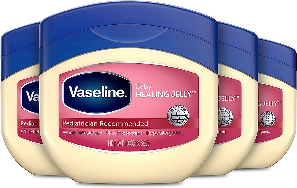 Amazon.com : Vaseline Petroleum Jelly Baby Skincare Protective & Pure 4 Count Treats Dry Skin And Prevents Chaffed Skin From Diaper Rash Hypoallergenic And Gentle On Skin 13oz : Beauty & Personal Care
