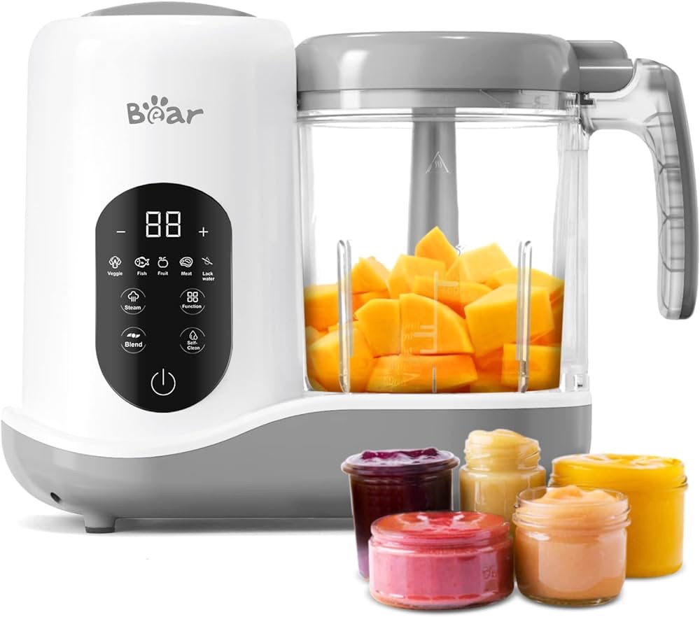 Bear 2023 Baby Food Maker | One Step Baby Food Processor Steamer Puree Blender | Auto Cooking & Grinding | Baby Food Puree Maker with Self Cleans | Touch Screen Control : Amazon.ca: Baby
