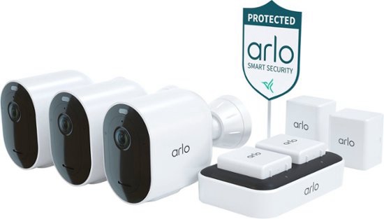 Arlo Pro 4 Spotlight Camera Security Bundle 3 Wire-Free Cameras Indoor/Outdoor 2K with Color Night Vision (12 pieces) White VMC4350P-1BYNAS - Best Buy