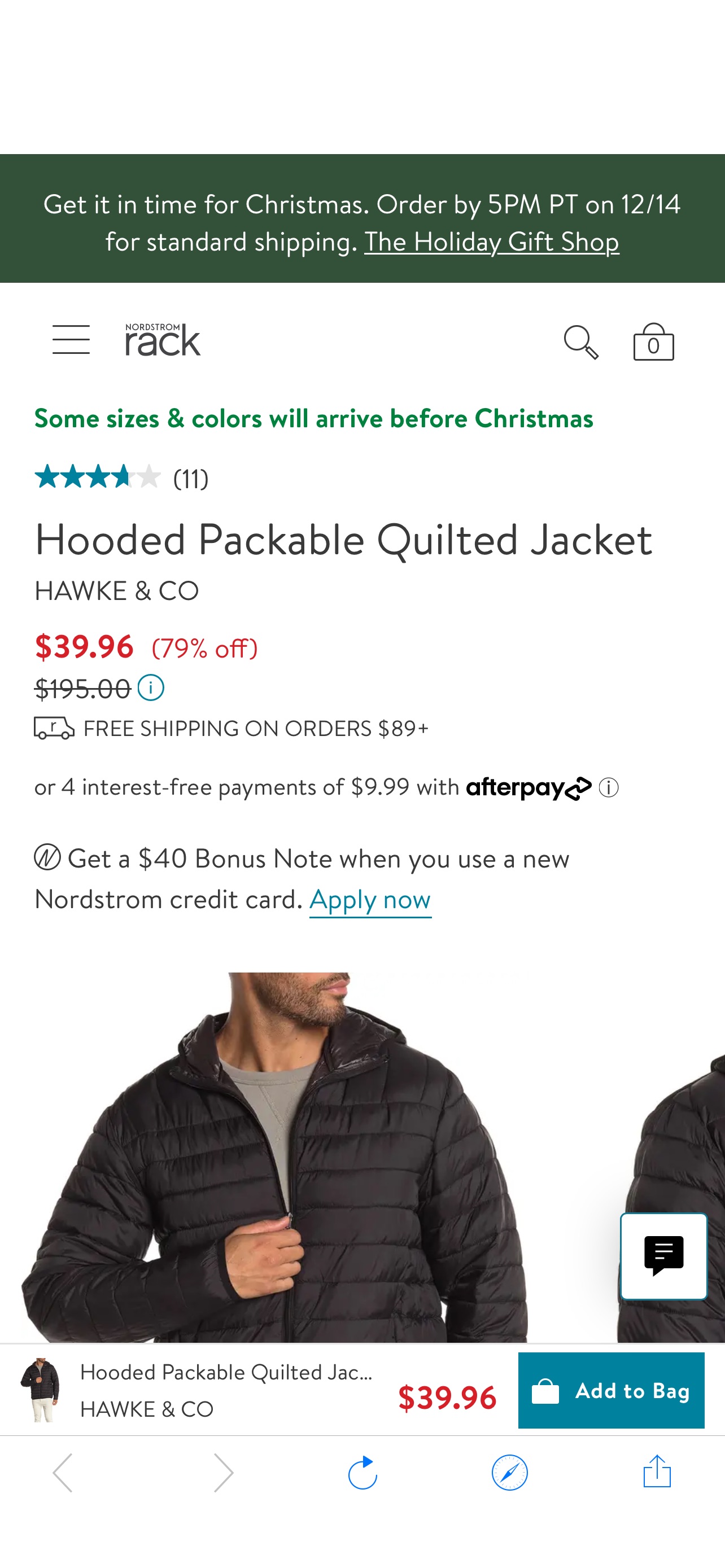 男士外套HAWKE & CO Hooded Packable Quilted Jacket | Nordstromrack