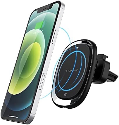 Amazon.com: Magnetic Wireless Car Charger, RAMPOW 15W Fast Charging 360° Rotation Air Vent Mount Mag-Safe Car Charging Holder Compatible with iPhone iphone车载支架  可充电
