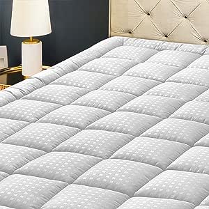 Amazon.com: HYLEORY Queen Mattress Pad Quilted Fitted Mattress Protector Cooling Pillow Top Mattress Cover Breathable Fluffy Soft Mattress Topper with 8-21&quot; Deep Pocket : Home &amp; Kitchen