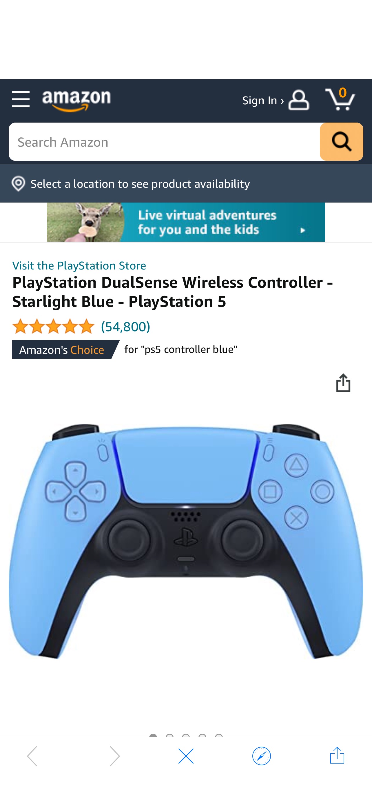 Amazon.com: PlayStation DualSense Wireless Controller - Starlight Blue - PlayStation 5 : Everything Else  PS5手柄，多色可选