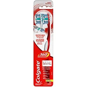 Colgate 360° White Toothbrush, Soft, 2 Count