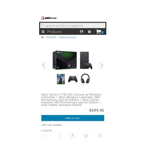 $699.96 Xbox Series X 1TB SSD Console w/ Wireless Controller / Halo Infinite Standard Edition - antonline.com现货
