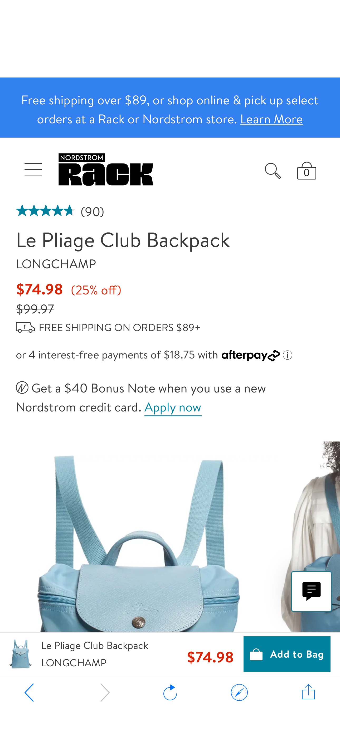 Longchamp Le Pliage Club Backpack 背包| Nordstromrack