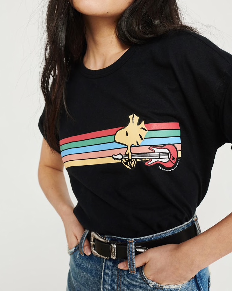 A&F 可爱的Snoopy 短体桖衫
