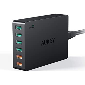 USB C Charger AUKEY 63W 5-Port Fast Charger PD Wall Charger with 45W Power Delivery 3.0 & Quick Charge