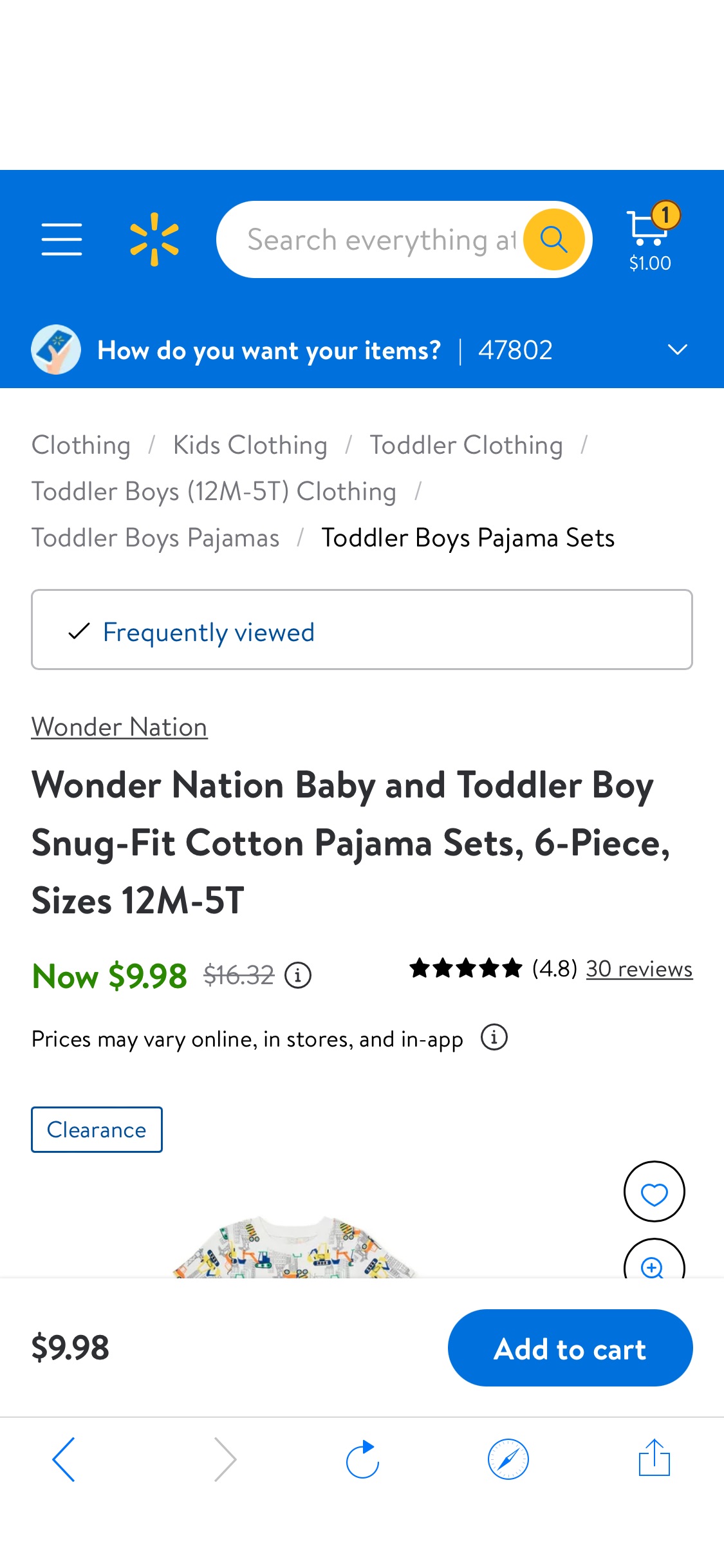 Wonder Nation Baby and Toddler Boy Snug-Fit Cotton Pajama Sets, 6-Piece