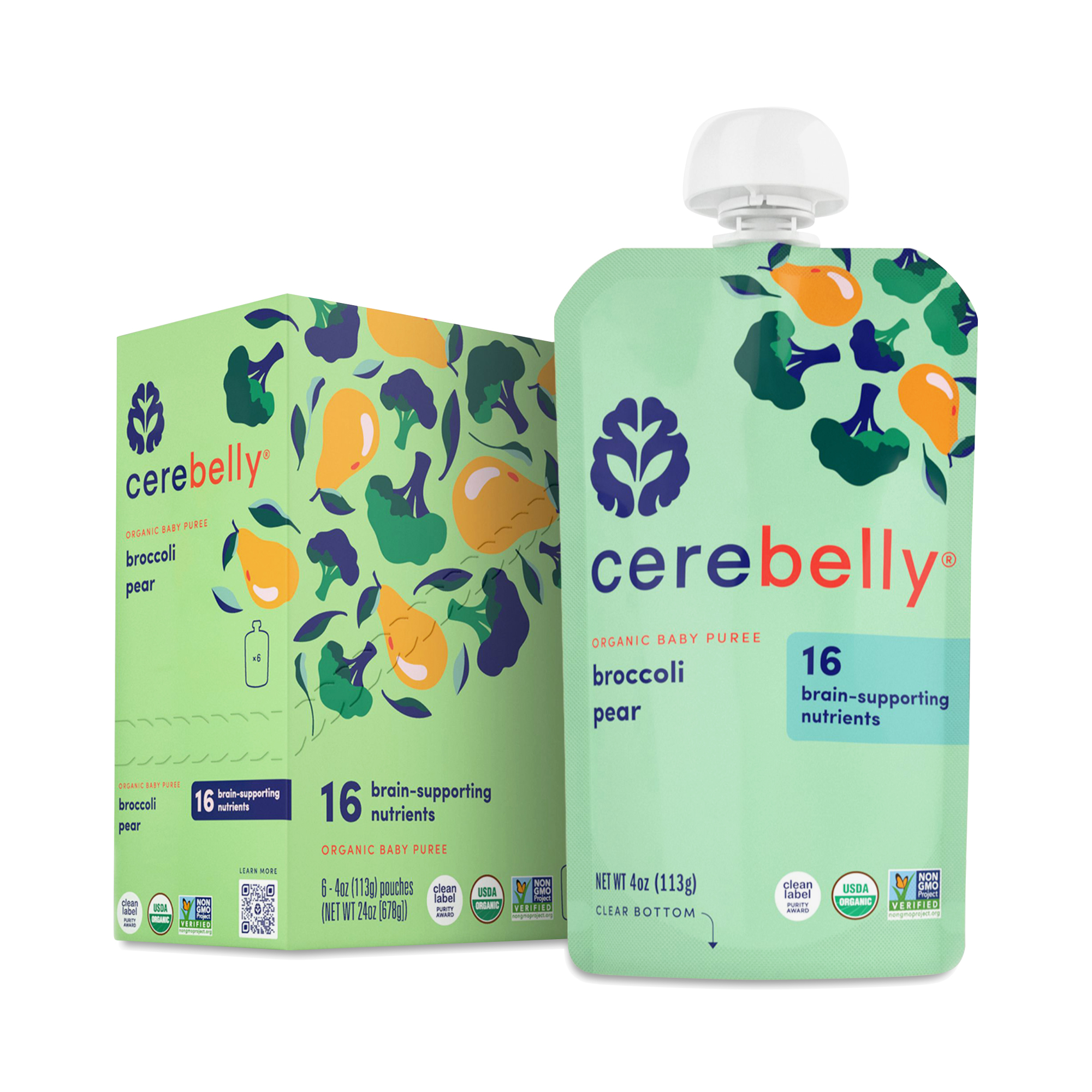 Cerebelly Organic Baby Food, Broccoli &amp; Pear | Thrive Market