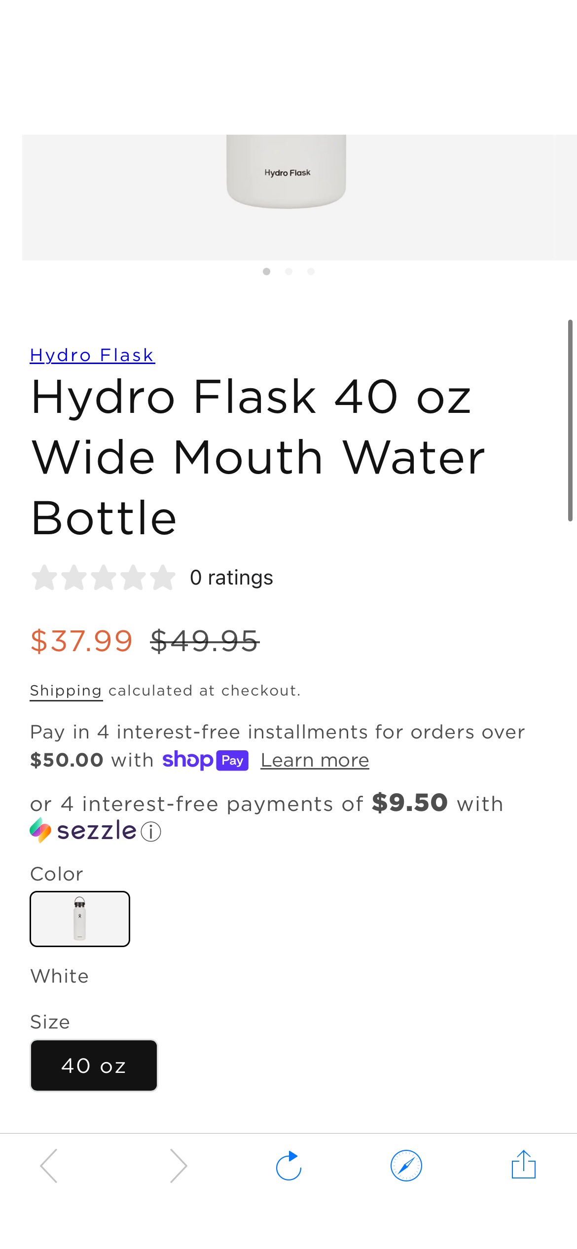 Hydro Flask 40 oz Wide Mouth Water Bottle – PROOZY

代码：NMMP5MJ7