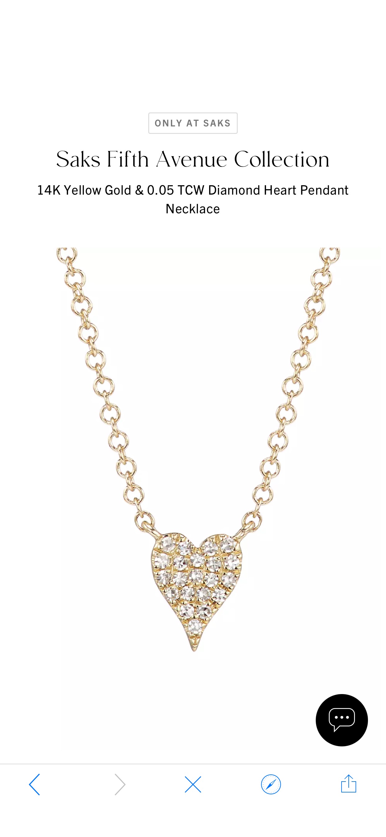 Shop Saks Fifth Avenue Collection 14K Yellow Gold & 0.05 TCW Diamond Heart Pendant Necklace | Saks Fifth Avenue