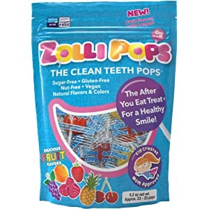 Zollipops The Clean Teeth Pops, Anti Cavity Lollipops, Delicious Assorted Flavors, Variety, 25 Count: Amazon.com: Grocery & Gourmet Food木糖醇棒棒糖