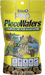 Amazon.com: Tetra PRO PlecoWafers 5.29 Ounces, Nutritionally Balanced Vegetarian Fish Food for Bottom Feeders, Concentrated Algae Center : Pet Supplies