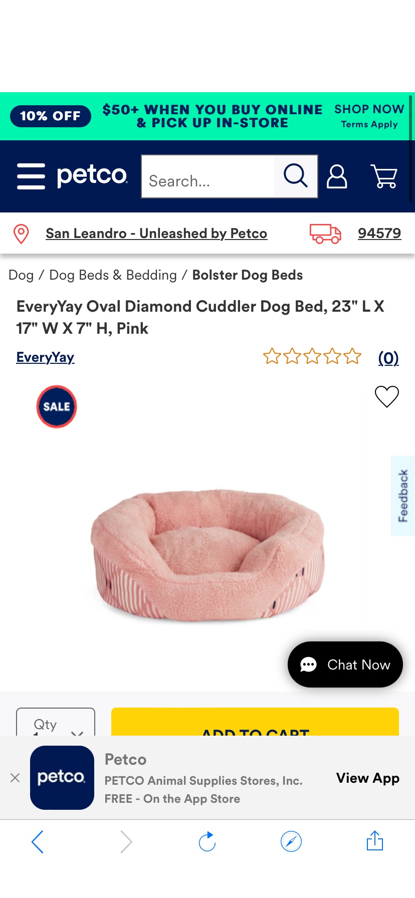 EveryYay  Dog Bed, 23" L X 17" W X 7" H, Pink | Petco