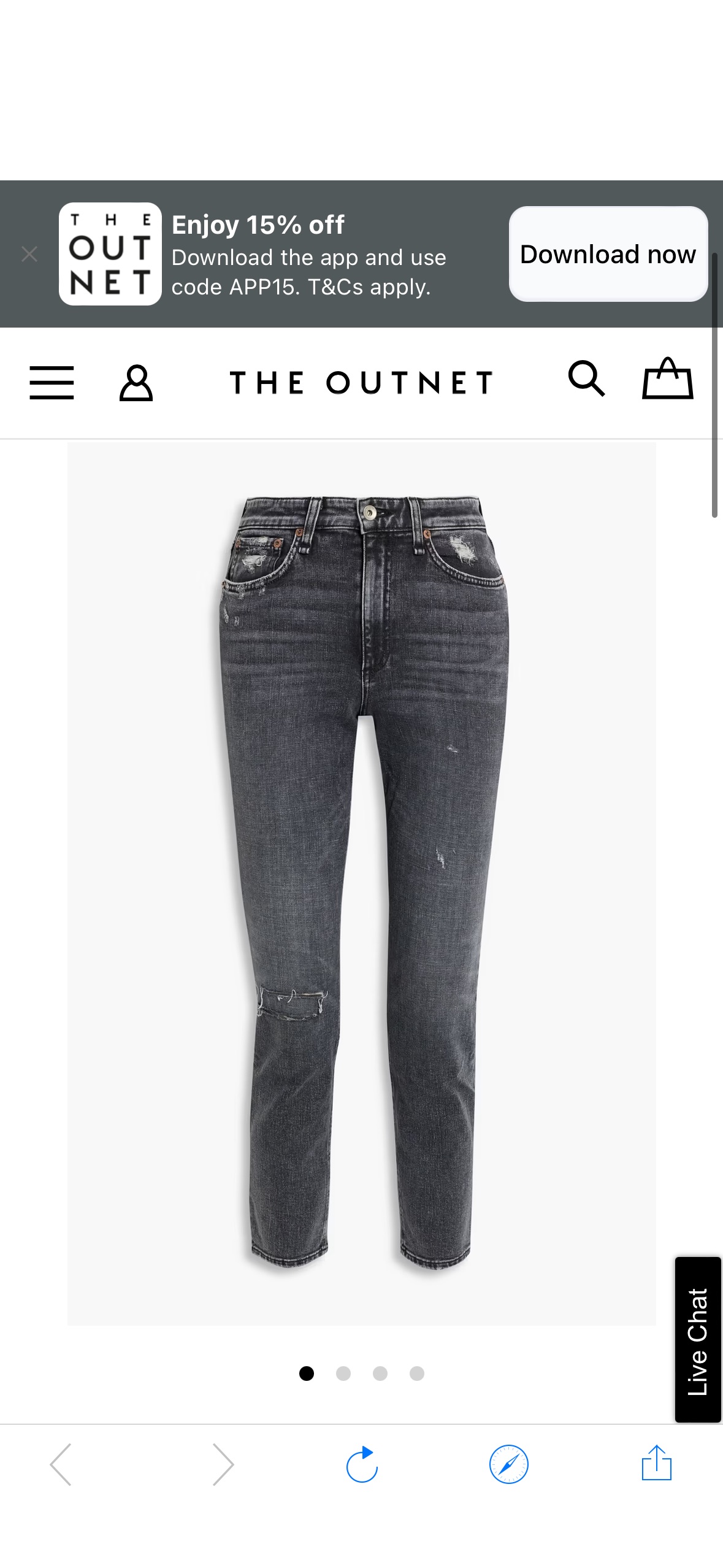 RAG & BONE Nina cropped distressed mid-rise skinny jeans | THE OUTNET