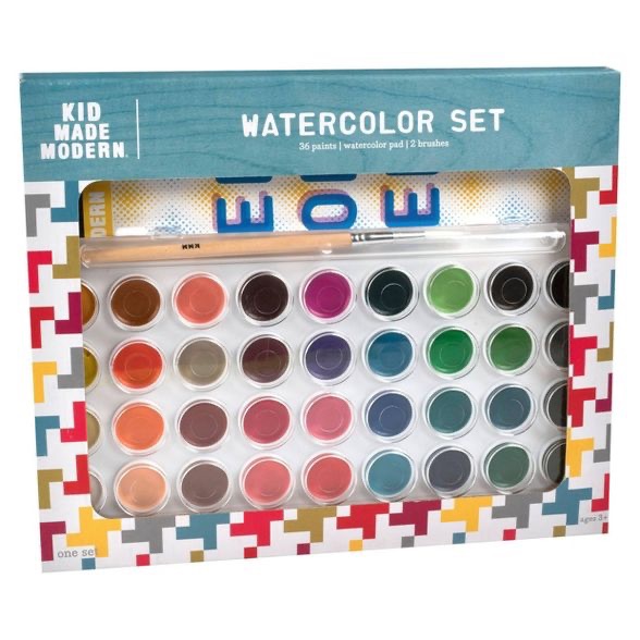 水彩颜料套盒七折，Kid Made Modern 36ct Watercolor Paint Set : Target