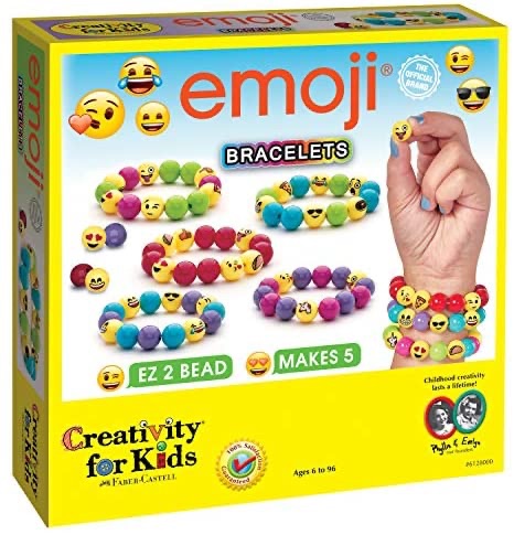 Amazon.com：Creativity for Kids Emoji Bracelets，制作 5 条珠子手链 - 儿童工艺品首饰制作 (原价：$10.99) 28%off
