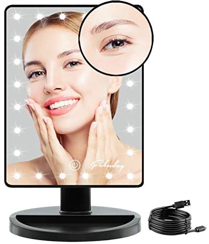 Amazon.com - 化妆镜Lighted Makeup Mirror with Lights Detachable 10x Magnification - 24 LED Mirror with Lights Adjustable,