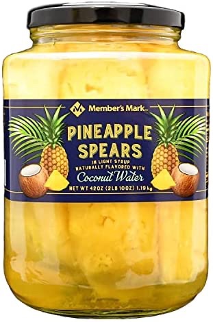 Amazon.com : Member's Mark Pineapple Spears in Coconut Water (42 Ounce), 2.6 Pound (Pack of 1) : Grocery & Gourmet Food