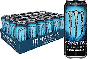 Monster Energy Zero Sugar, Low Calorie Energy Drink, 16 Ounce (Pack of 24)