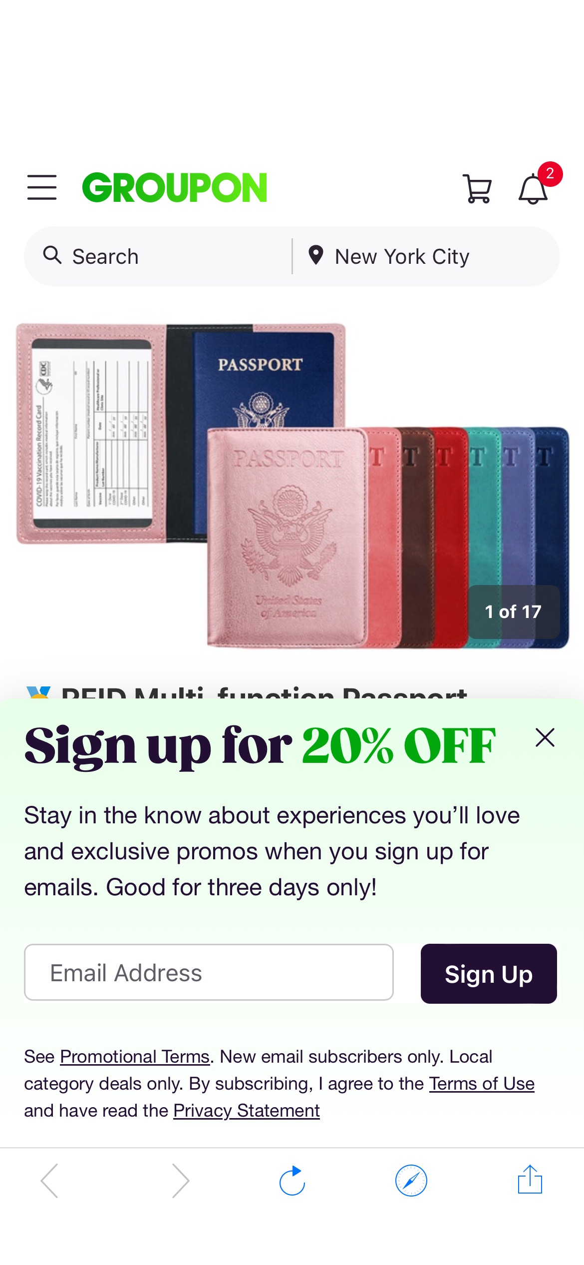 Up To 83% Off on RFID Multi-function Passport ... | Groupon Goods