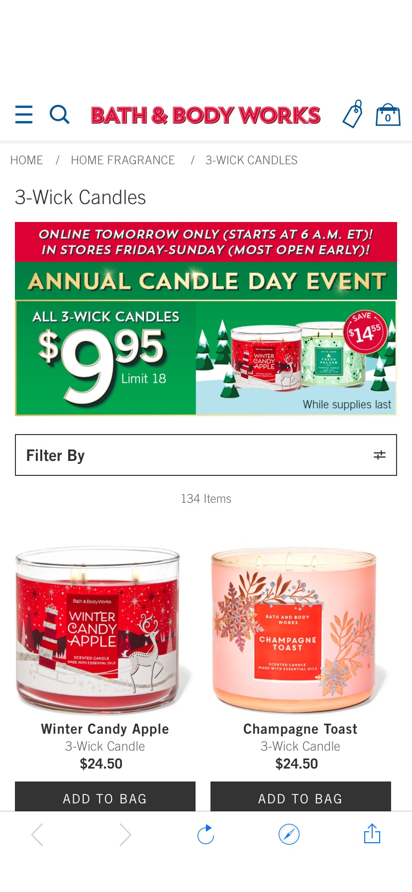 3-Wick Scented Candles - Bath & Body Works 一年一度香薰蜡烛日
