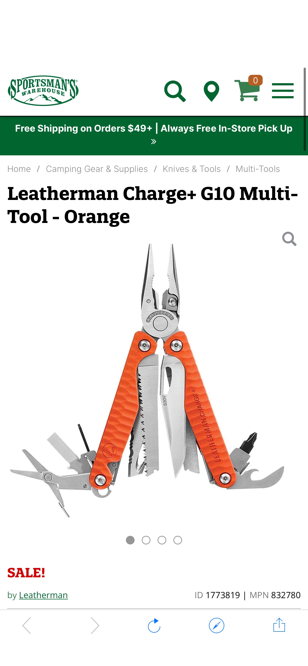 Leatherman Charge+ G10 Multi-Tool - Orange | Sportsman's Warehouse
