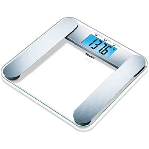 Beurer Body Fat Analyzer Scale BMI, Multi-User & Recognition, Digital Weight Scale, XL LCD Illuminated Display, BF221, Silver