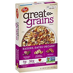 Post Great Grains葡萄干、枣子和山核桃燕麦片 16oz