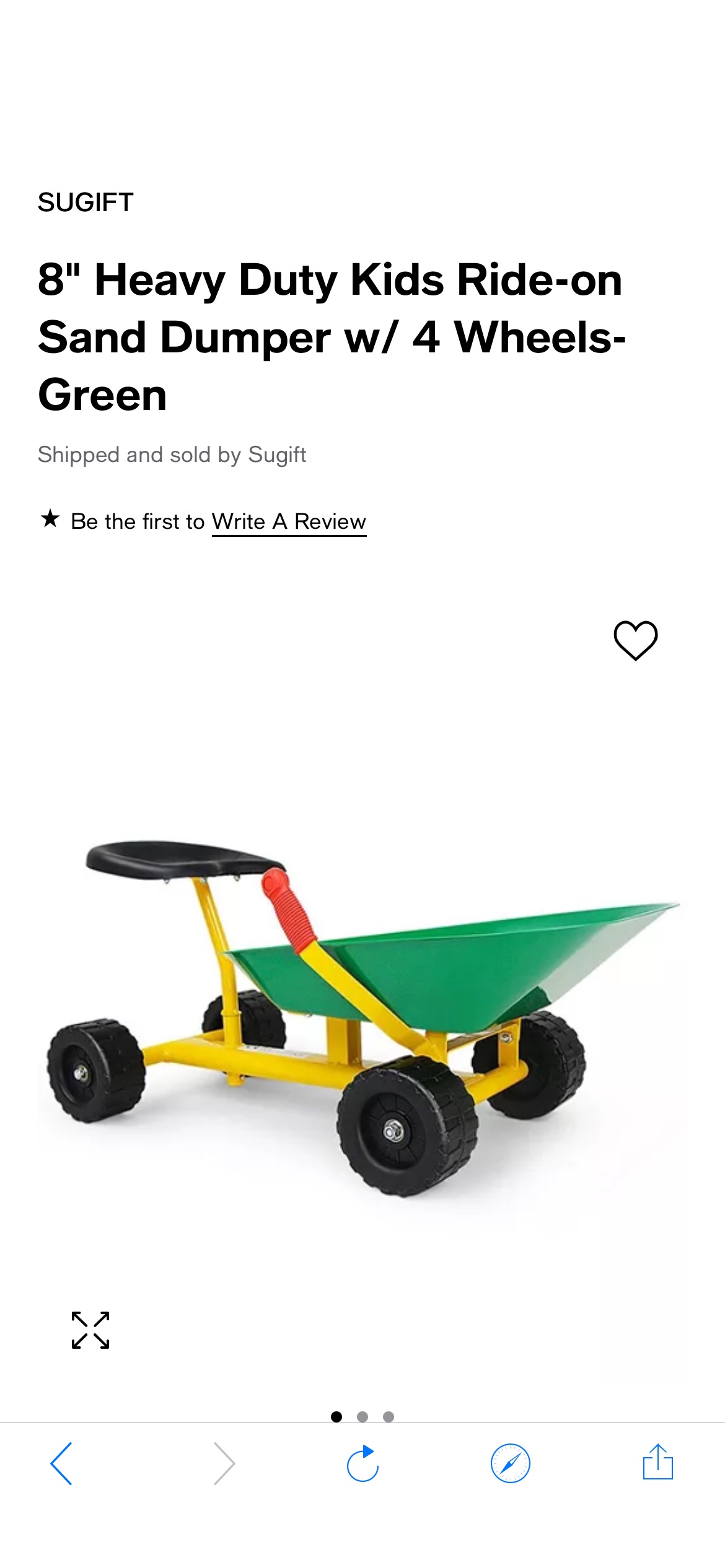 SUGIFT 8" Heavy Duty Kids Ride-on Sand Dumper w/ 4 Wheels-Green - Macy's 儿童车