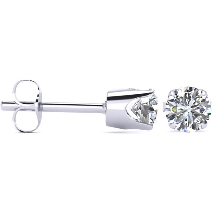30ct Diamond Stud Earrings in 14k White Gold 钻石耳钉